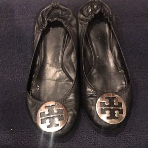 Tory Burch black reva flats